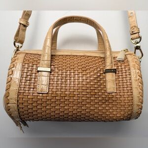 Brahmin Claire Natural Dandridge handbag Crossbody Tan Woven Genuine Leather